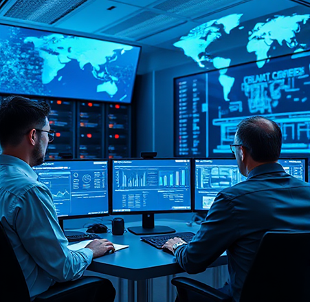 Advanced cyber defense management in threat detection, risk mitigation, and security.